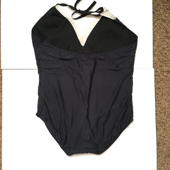 Sea Angel Black One Piece Tie String Swimsuit Size 2X - Picture 4 of 9